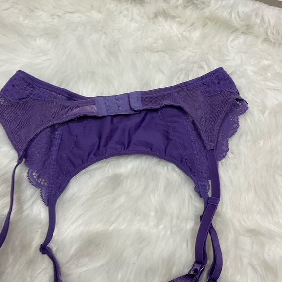 Victoria's Secret Purple and Black Garter and Thong  Set - Picture 7 of 13
